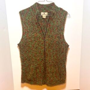 Woolrich  Wool Blend Multicolor Textured Zip up Cardigan Sweater Vest!